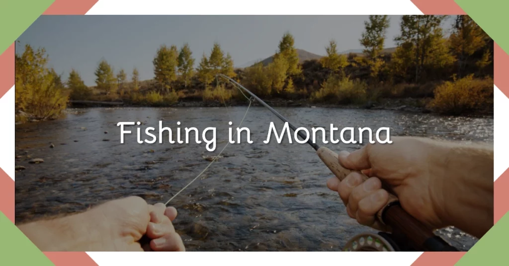 happy fisherman fishing in Montana with a beautiful landscape in the background