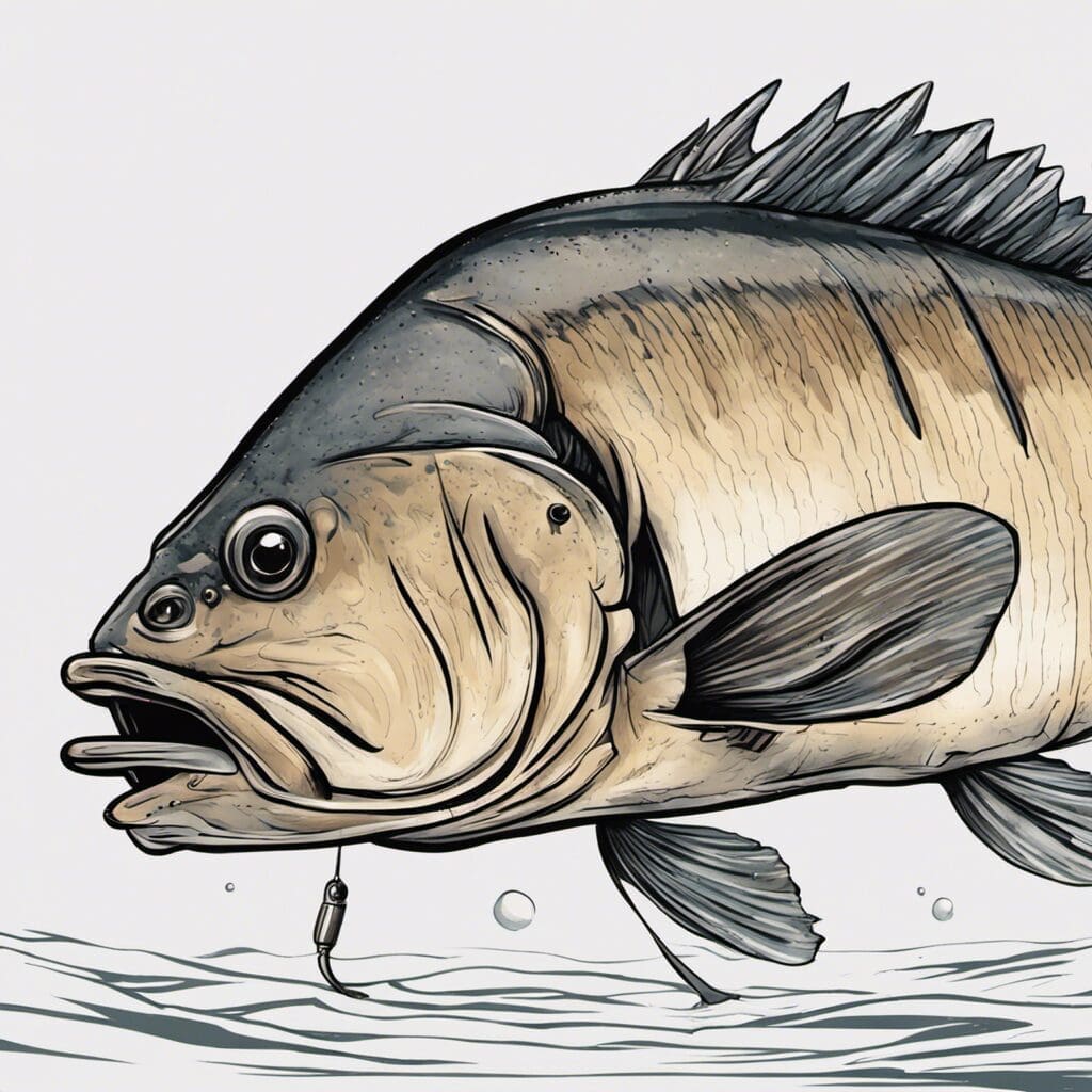 Realistic Photo of fishing species: Bigmouth Buffalo fish.