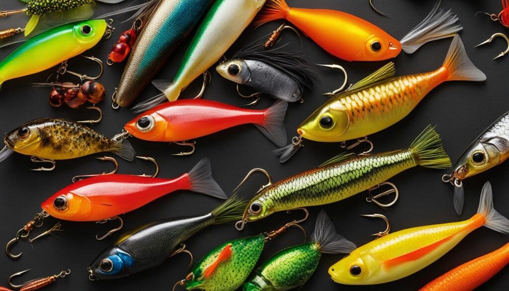 diverse fishing baits